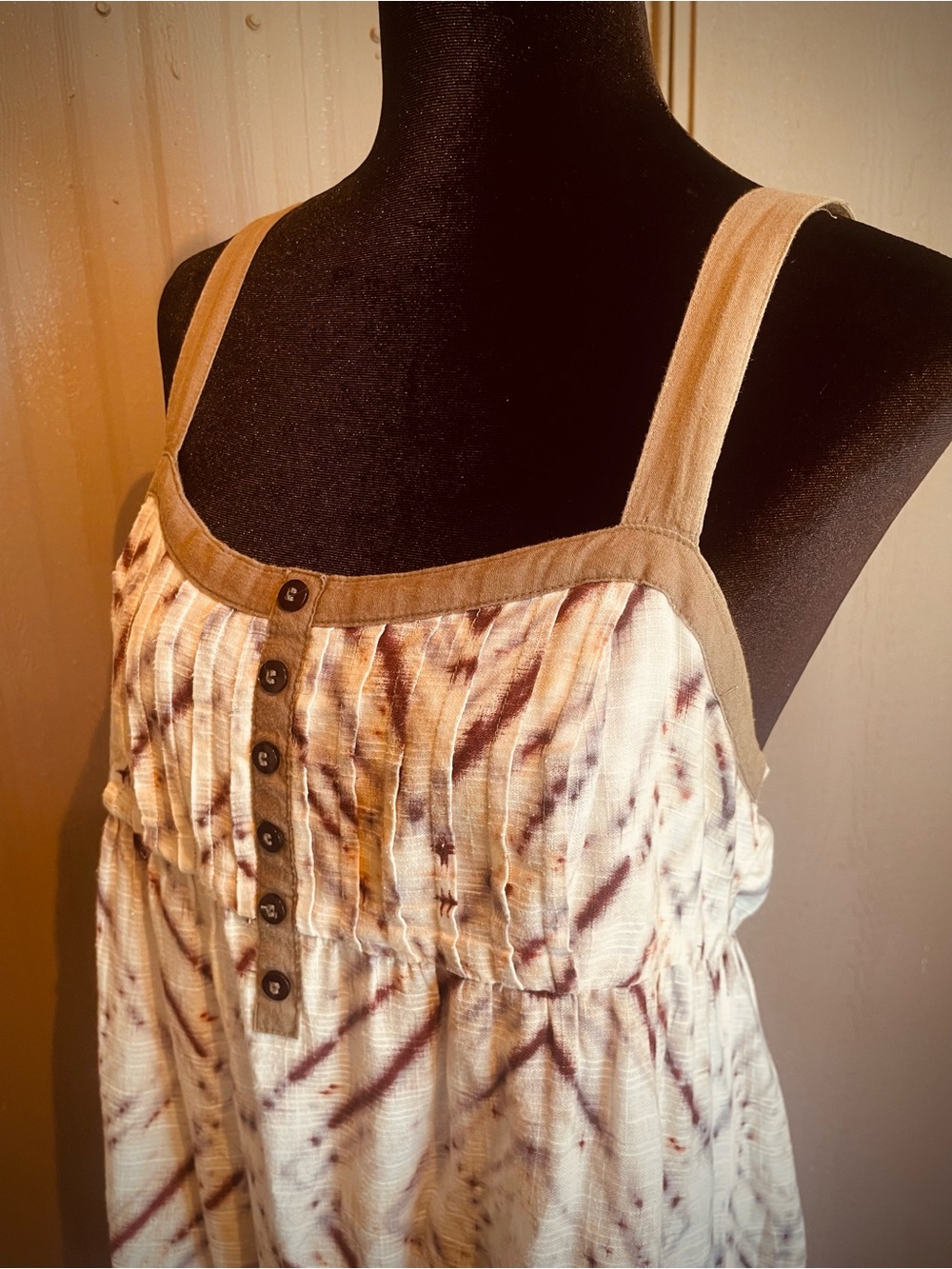 Anthro Eloise Sunny Forecast Chemise Dress Crisscross Strap Smocked Gauzy sz M - Picture 4 of 10